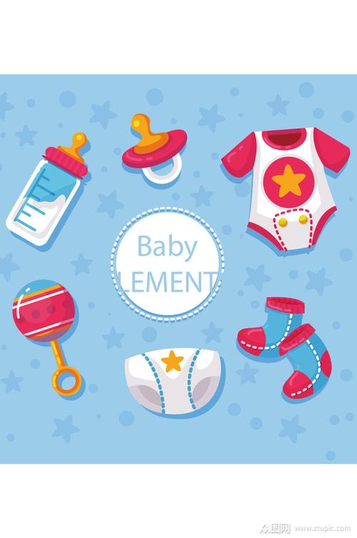 母婴用品蓝色奶嘴婴儿服装设计模板下载-编号1895574-众图网